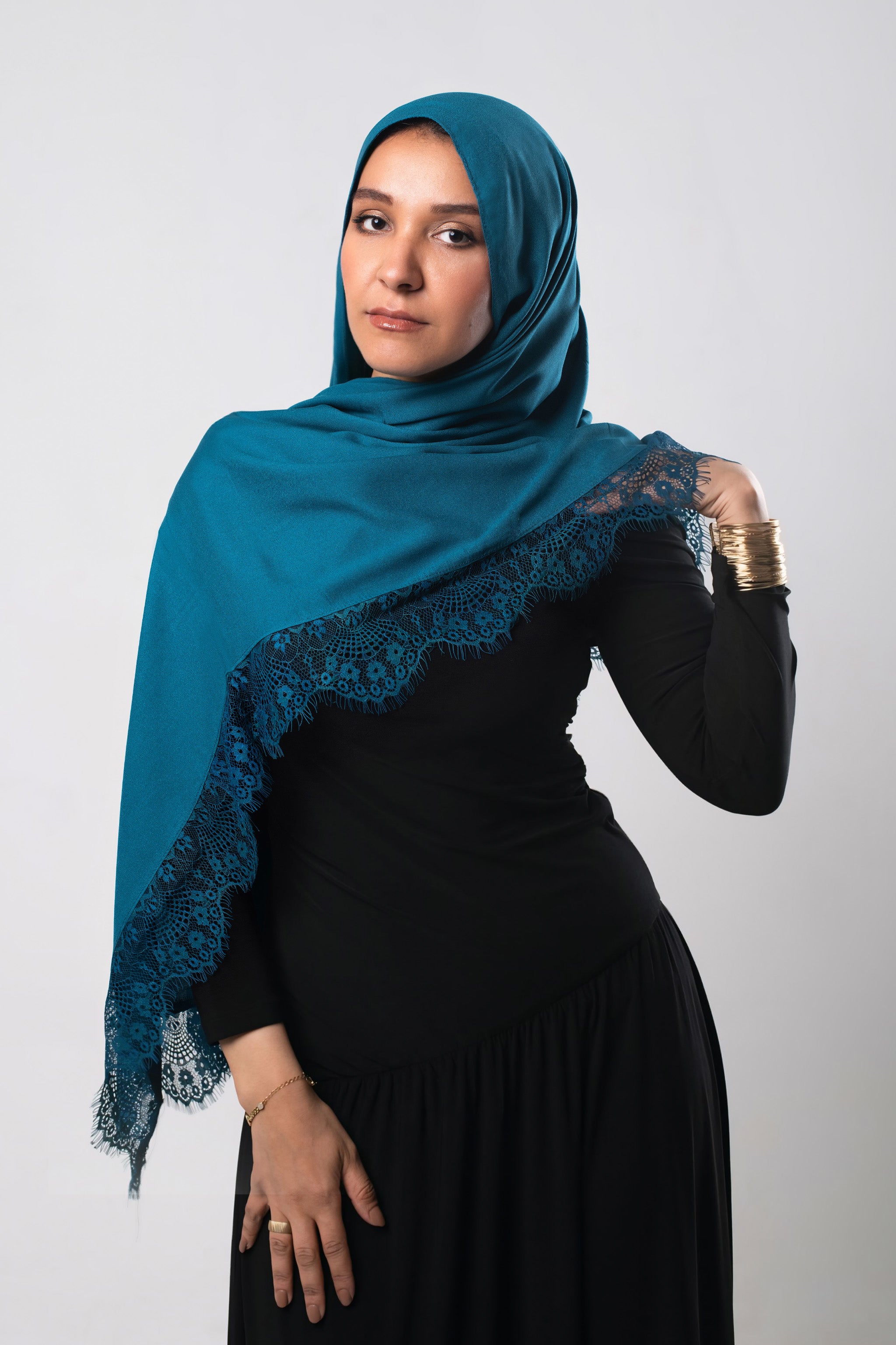 Deep Teal Elegance Lace