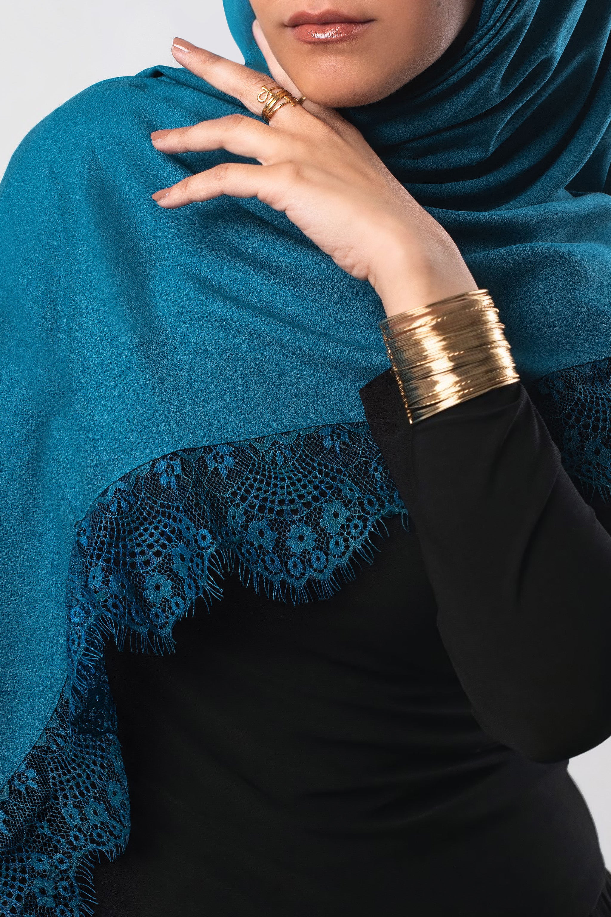 Deep Teal Elegance Lace